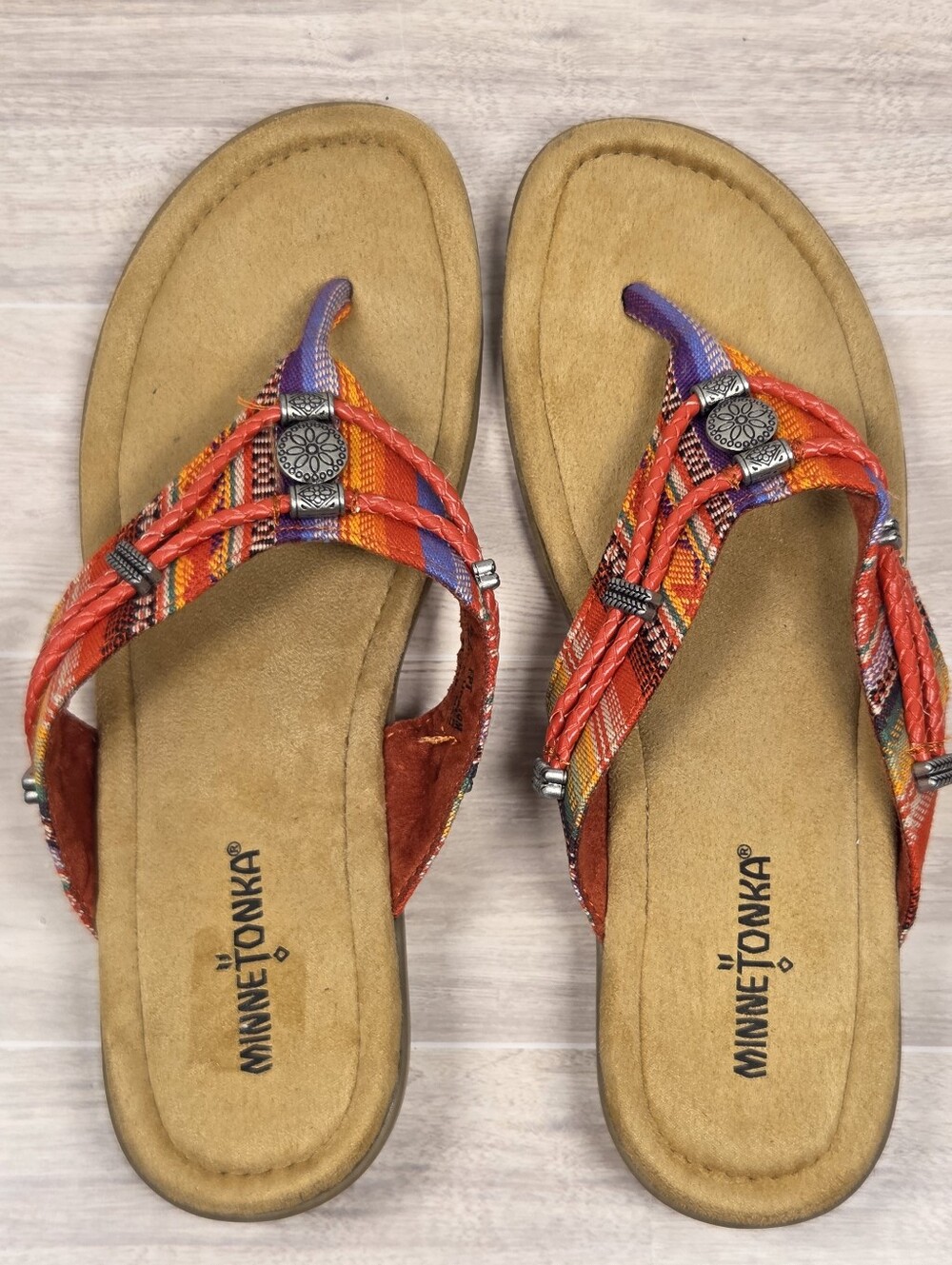 MINNETONKA Silverthorne 360 Thong Sandals Sz 10